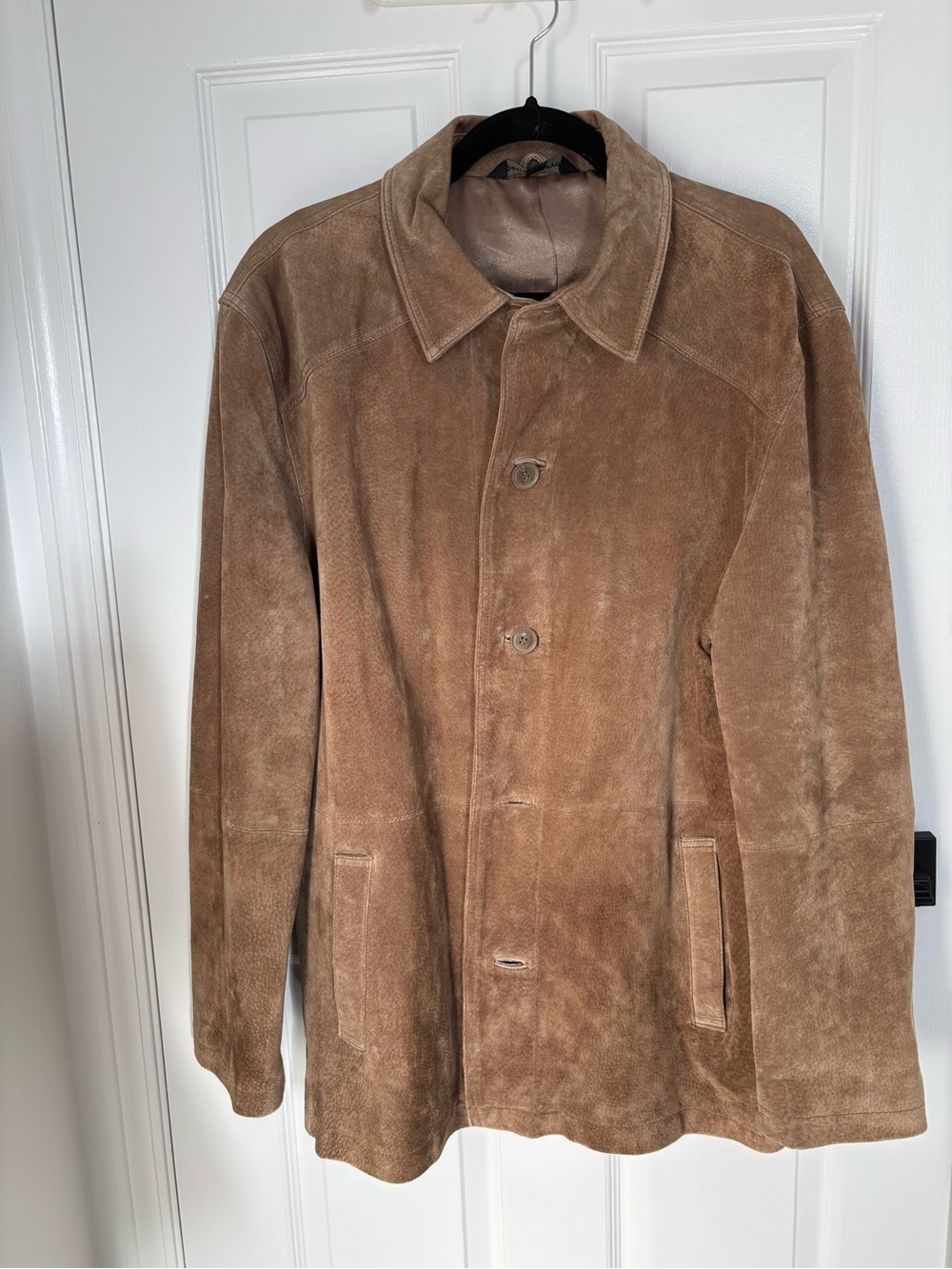 Denver Hayes Men's Suede Button-Front Jacket - Brown
